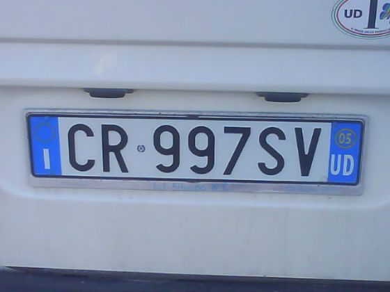 italy licence plate