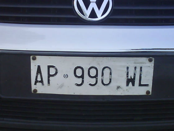 italy licence plate