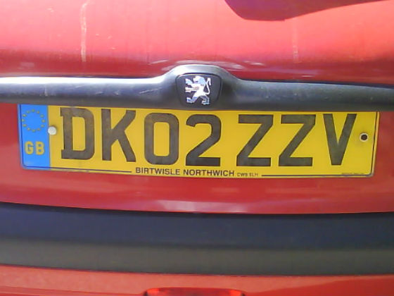 united kingdom licence plate